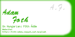 adam foth business card